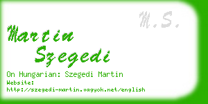 martin szegedi business card